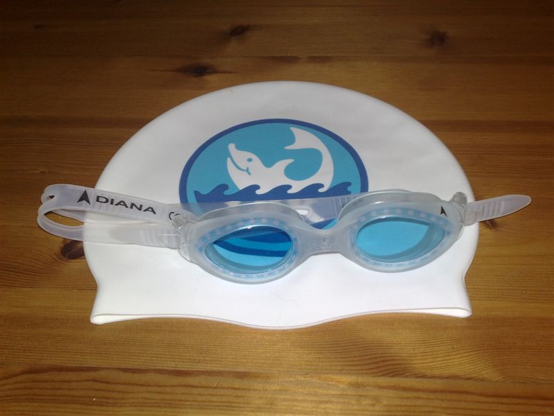 Badehette og svømmebriller
